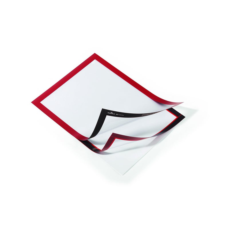 Durable Duraframe Self-Adhesive Magnetic Document Sign Holder - Letter-Size 8.5" x 11" Inches - Red - Pack of 2 - Image 2